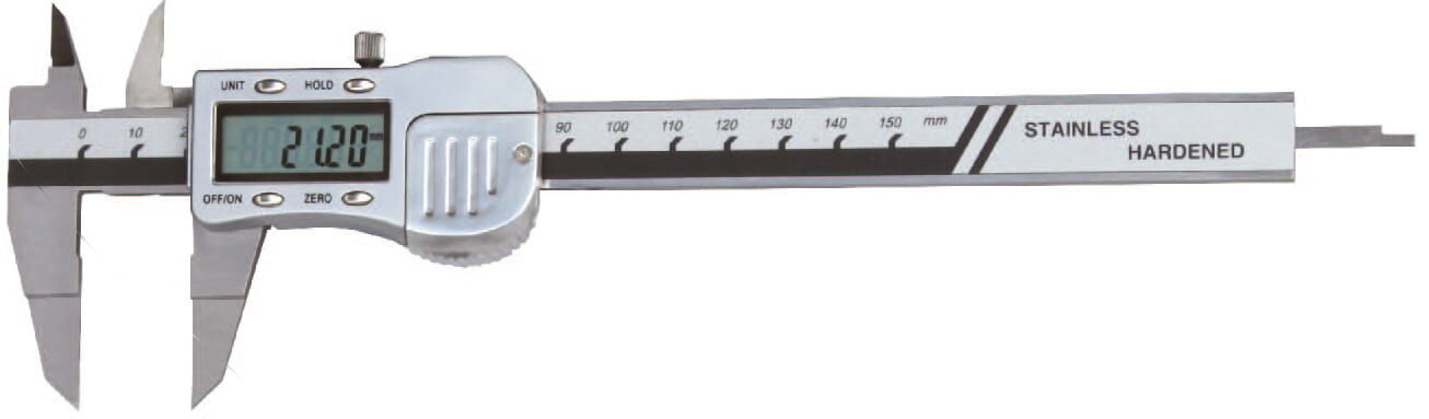 150 mm Digitaler Messschieber, 0,01 mm Ablesung, extra dünner Schnabel, RB 5, kasten - Metav IndustryLine