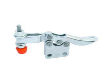 Horizontalspanner auf weißem Hintergrund. Der Körper und Griff sind komplett aus Metall. Der Fuß ist senkrecht für einen sicheren Halt.