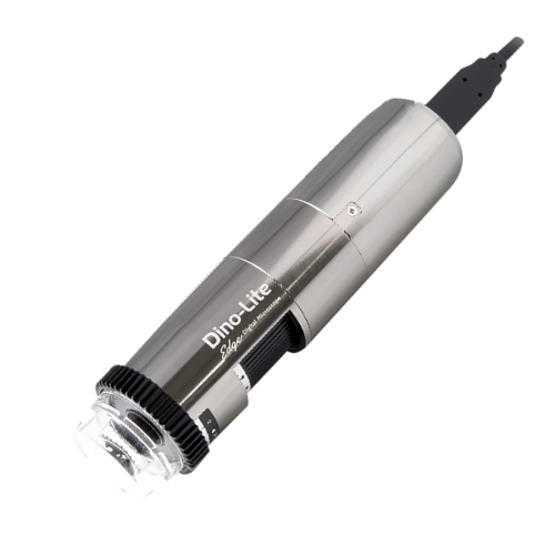 Dino-Lite AM62518MZT USB Mikroskop: Metallgehäuse, Vorderansicht mit USB-Kabel