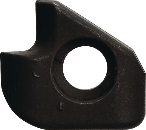 Stück, Metallteil, Ringloch, Lagerhalter, schwarzes Bauteil