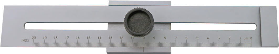 Metav 300mm Streichmaß M201.196: Flache INOX-Ausführung, mm-Skalierung, Frontalansicht