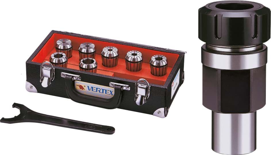 30mm ER40 Collet Set 7-Piece Hexagonal, 127mm Height - Vertex