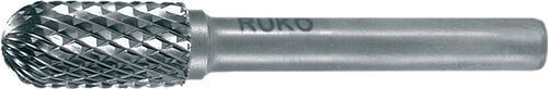 Ruko 3mm Frässtift: Hartmetall Walzenrundform (WRC), Kreuzverzahnung KVZ 4, Kopf-L 14mm, Schaft-Ø 3mm