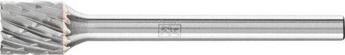 Pferd 37mm Kleinfrässtift: Silbergraues Hartmetall, Zylinderform, Stirnverzahnung, längliche Seitenansicht