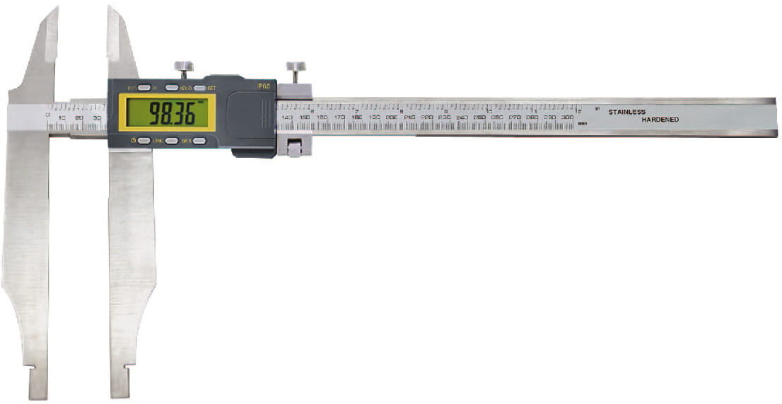 300mm Digitaler Werkstattmessschieber mit Messerspitze, 0,01mm, IP65, Feineinstellung - Metav IndustryLine