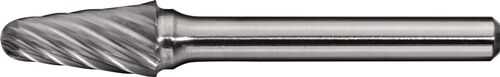 12mm Frässtift Hartmetall INOX Kopf 25mm Schaft 6mm Normalverzahnung für Edelstahl – Seitenansicht