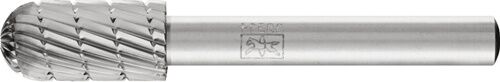 Pferd Frässtift WRC D.10 mm HSS – Walzenrundform mit Verzahnung 3, silbermetallic, Seitenansicht