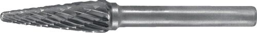 12mm Frässtift Hartmetall Kreuzverzahnung - Kegelformiger Kopf, 25mm Kopflänge, 6mm Schaft