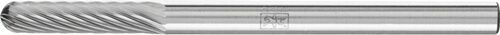 PFERD 3mm Kleinfrässtift Hartmetall Walzenrundform – Silber-Grau, detaillierte Draufsicht