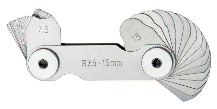 1–7mm Radiuslehren Satz, 17-teilig, konkav/konvexlehren - Metav IndustryLine