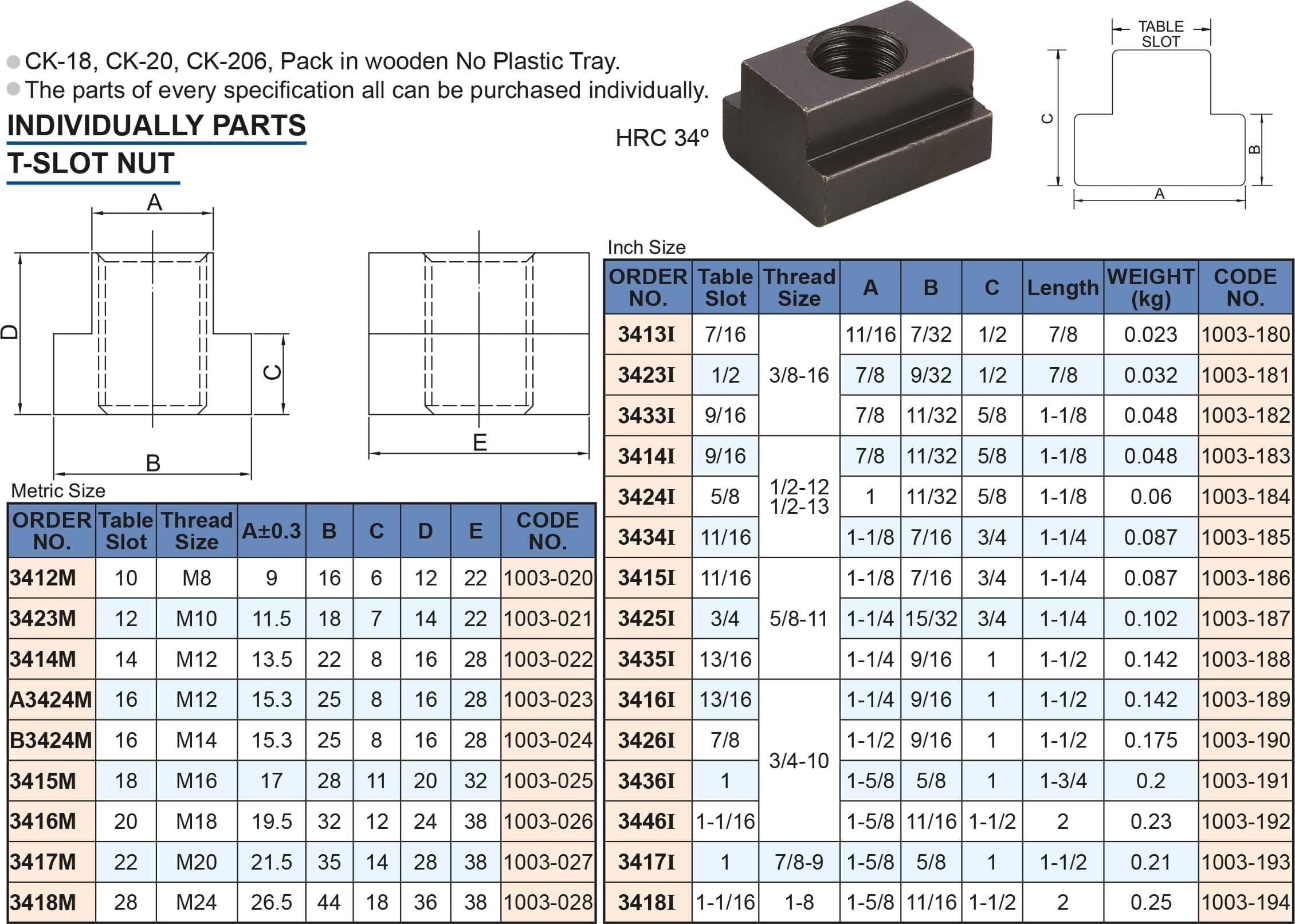 Vertex T-Nute: Einzelnes, dunkles Metall-Spannmittel in 3/4-Ansicht, Maße 7/8x1-1/8x5/8 Zoll