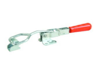 Kukamet Hebelspanner B421-3: Metallischer Spanner mit orangefarbenem Griff und Haken, Frontalansicht