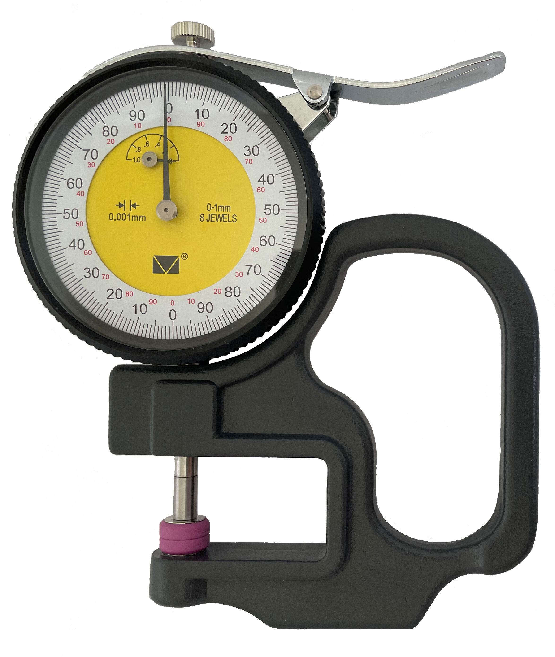 20mm Analoges Dicken-Messgerät mit Messuhr, 0,01mm Auflösung, ISO 17025 Kalibrierschein inklusive - Microtech Metrology