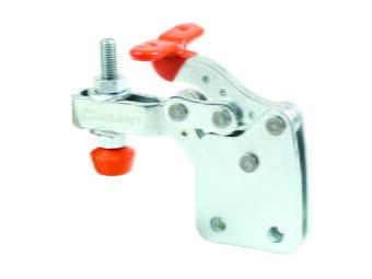 Kukamet 90° Vertikalspanner 252-4: Frontalansicht, verzinktes Metall, oranger Griff, Klemmhalter, Schnellspanner, Metall, Verstellbar, Rändelschraube