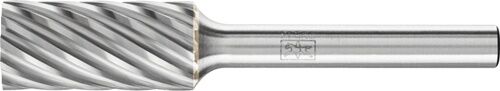 Hartmetall Frässtift ZYA Ø12mm, zylindrisch mit INOX-Verzahnung, Schaft-Ø 6mm, Kopf L.25mm, Seitenansicht