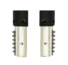 Microtech Metrology BSF 55° Gewindemessaufsatz - Seitenansicht, Metall, oben schwarz, zackig profiliert