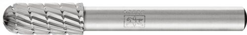 PFERD HSS Frässtift Walzenrundform WRC, Z3, D.8mm, Kopf-L.20mm, Schaft-D.6mm – Silbermetall