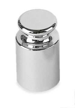 Einzelgewicht in Knopfform auf weißem Hintergrund. Das Gewicht ist Silber.
