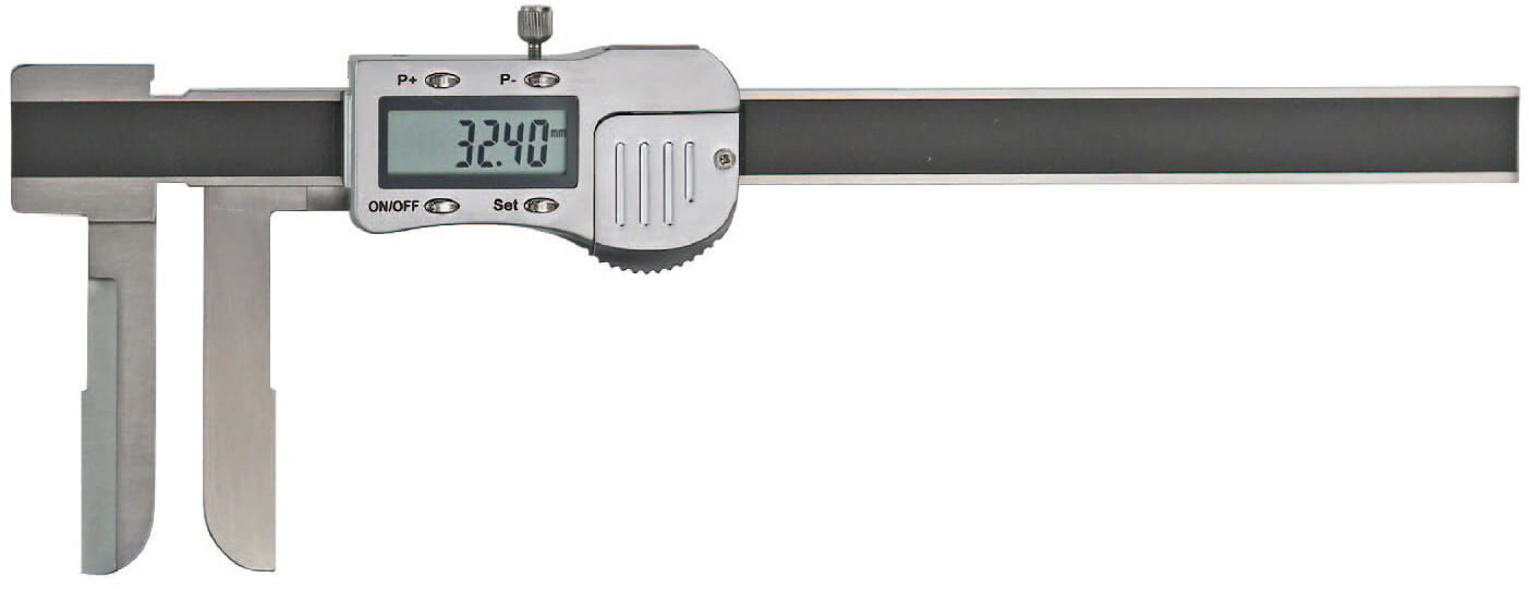 150mm Digital Innenmessschieber, langer Schnabel, 0,01mm, INOX, RB 5, mit Preset, Kunstsoffkasten - Metav IndustryLine