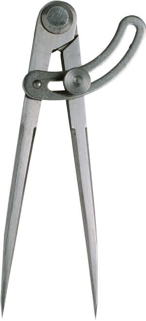 200mm Bogen-Spitzzirkel mit Nietscharnier, gehärteter Stahl, DIN 6486 - Metav IndustryLine