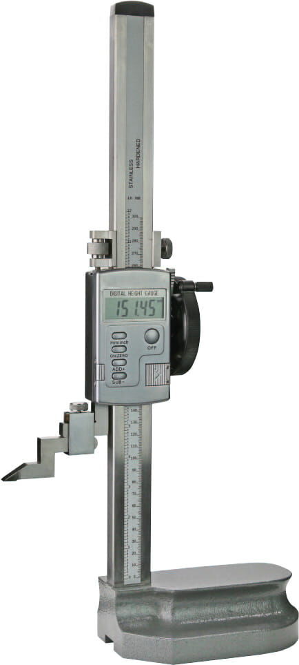 300 mm Digital Höhenreißer, 0,01 mm Ablesung, Stellrad, hartmetall Anreißnadel, rostfreier Stahl - Metav IndustryLine