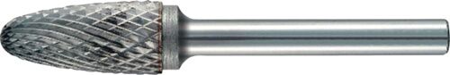 Frässtift Hartmetall Kreuzverzahnung: Kegelform, silber metallic, Kopf 12mm, Schaft 3mm - TECWERK