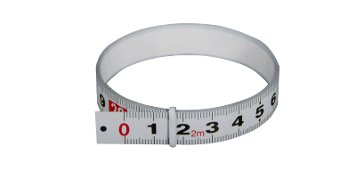 Metav IndustryLine Skalenband 3000mm, selbstklebend, weiß mit schwarzer mm-Teilung, ringförmig