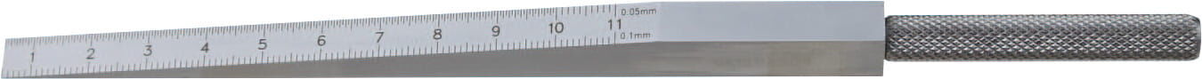 20 mm Messkeil, Ablesung 0,1 mm/0,2 mm, präzise Spaltmessung, Werkzeugstahl, 1–20 mm Messbereich - Metav IndustryLine