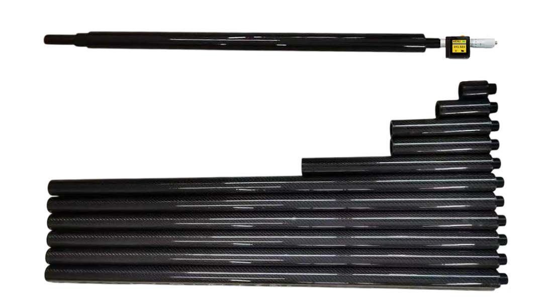 Microtech Digitale Messschraube 75–100mm, IP 65 - Schwarz, Karbonoptik, mit Digitalanzeige und Erweiterungsstangen