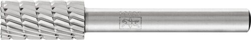 Frässtift Zylinderform Stirnverzahnung HSS 10mm Kopf-Ø, 20mm Kopflänge, 6mm Schaft-Ø, metallisch glänzend